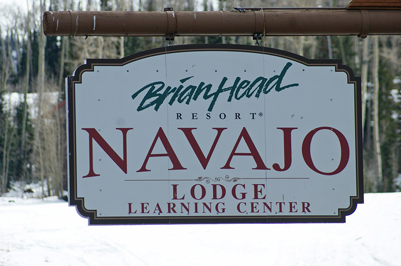 Navajo Ski Lodge Sign at Brian Head, Utah