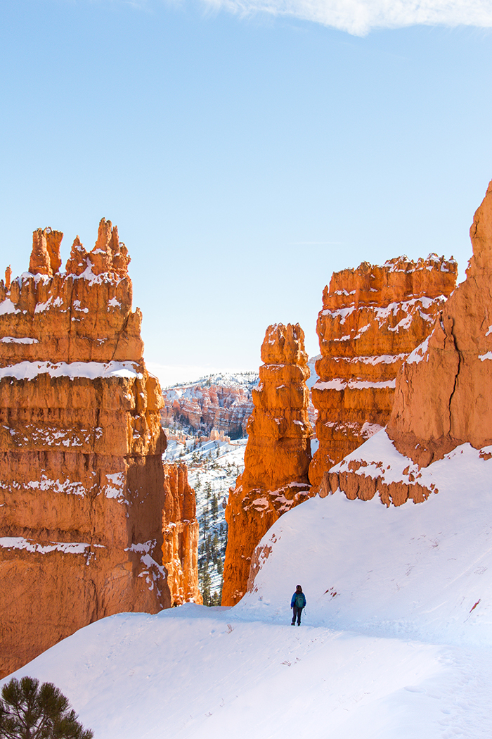 Bryce Canyon National Park is open in wintertime. It's a fantastic time to visit the park if you'd like to try snowshoeing, winter hiking, cross-country skiing or backpacking. If you're into photography, you'll find the winter scenes in Bryce Canyon are well worth making the trip to see and photograph. Bring gear that's suitable for low-light photography including a tripod and a remote shutter release.